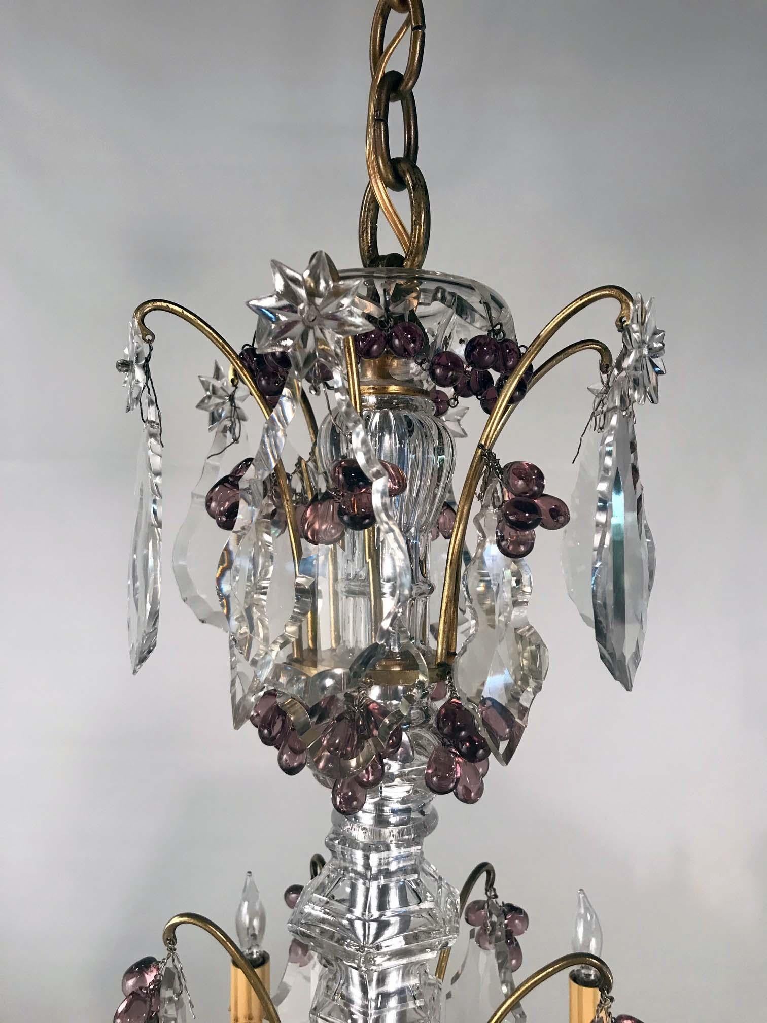 Early French Six-Light Bronze Chandelier For Sale 1