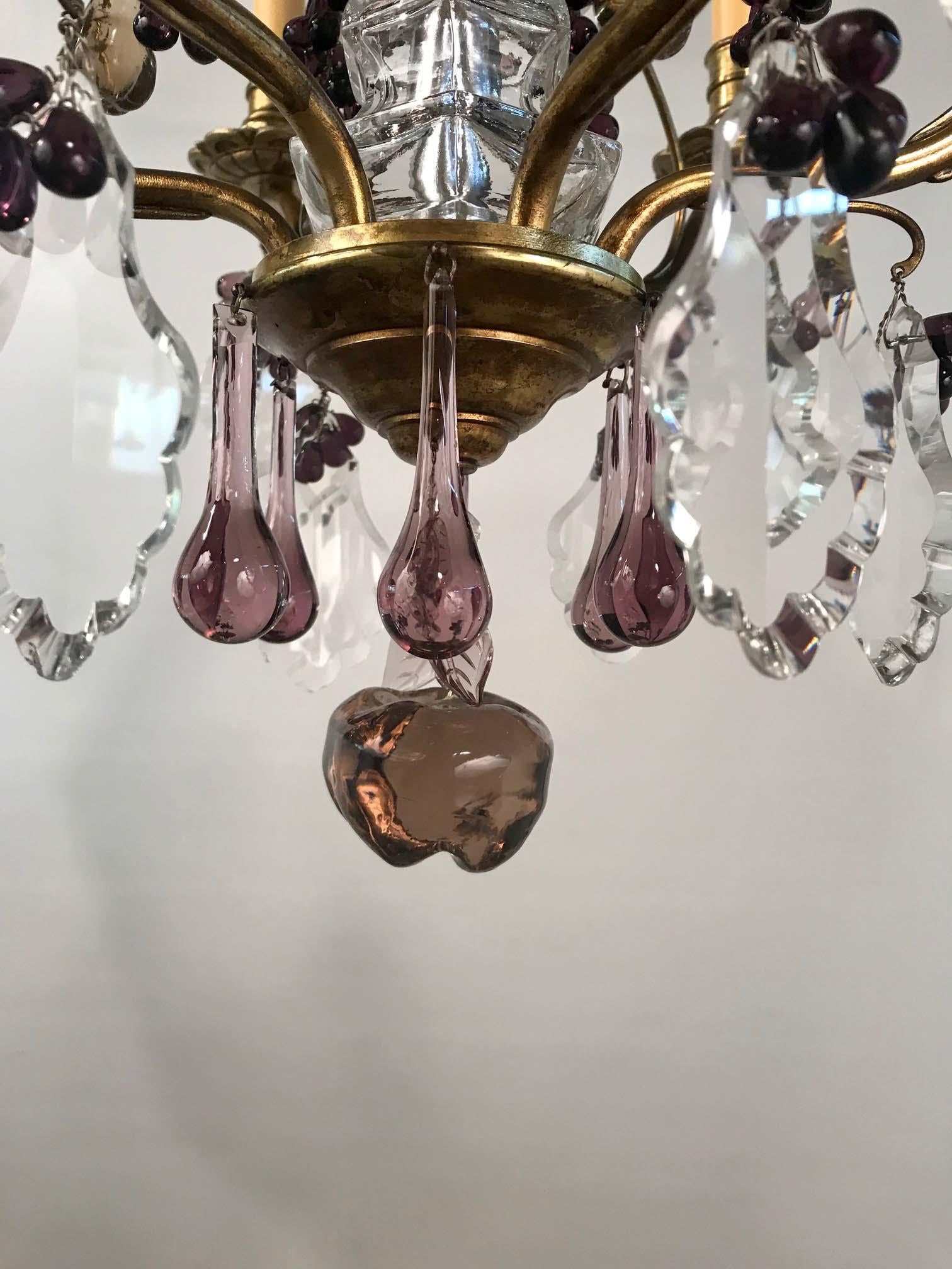Early French Six-Light Bronze Chandelier For Sale 2