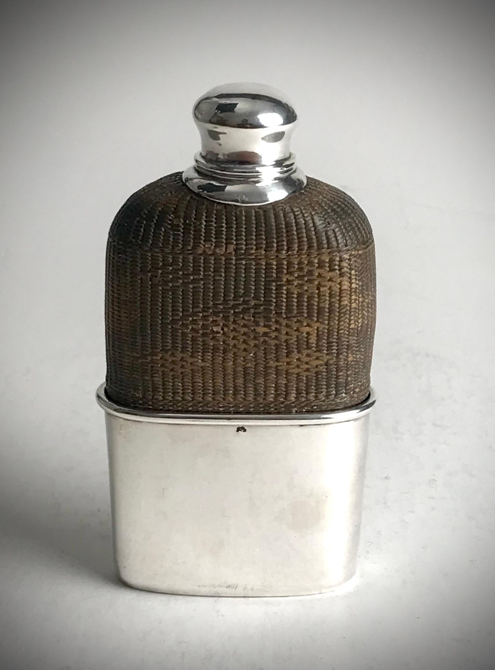 19th Century Early French Solid Silver Sterling Hip Flask 1835 Paris