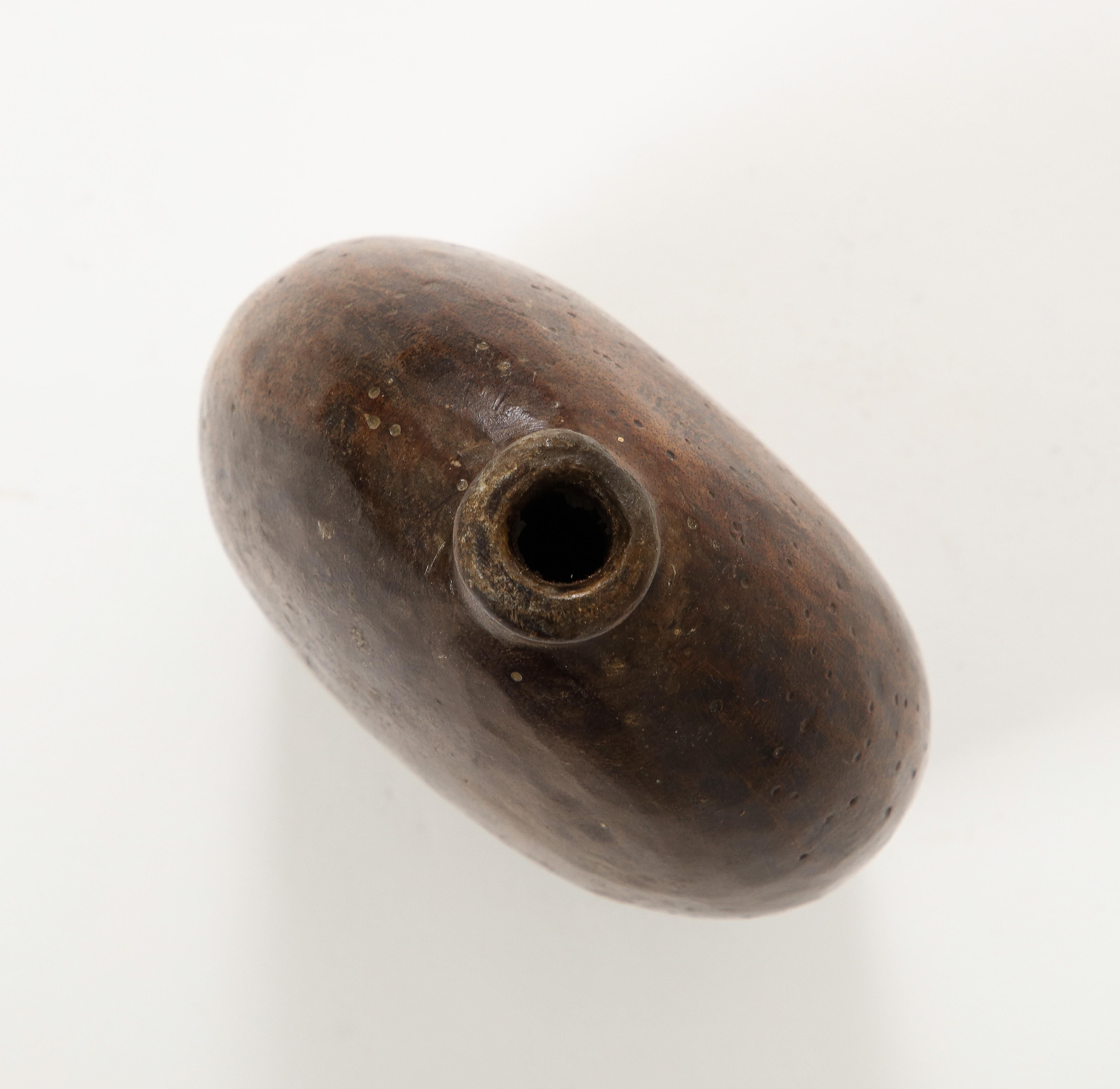 Early French Wooden Flask, France, c. 1750, Initials Carved on Side For Sale 5