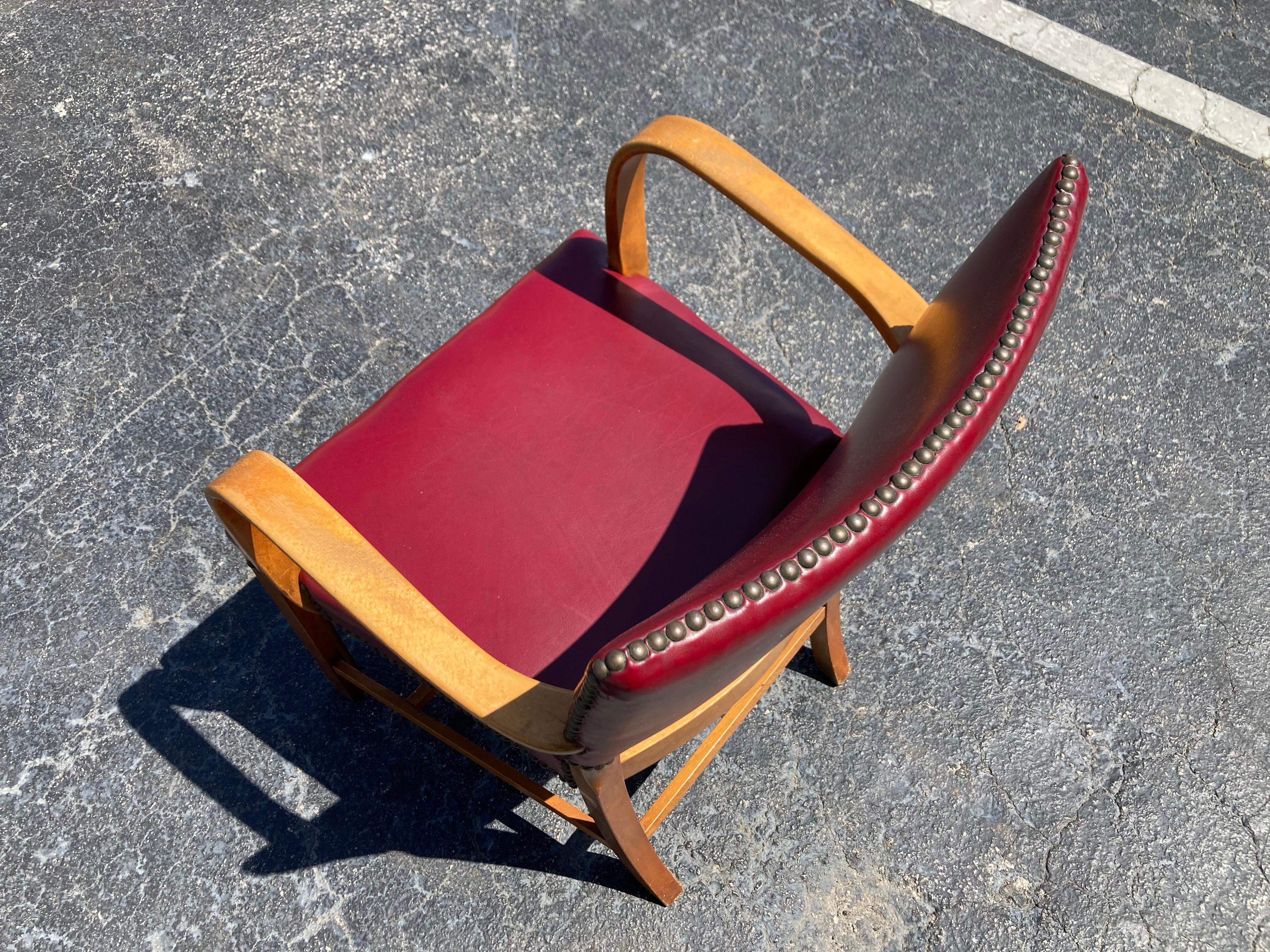 Mid-Century Modern Early Fritz Hansen Arm Chair Model 1561, Denmark, 1942 For Sale