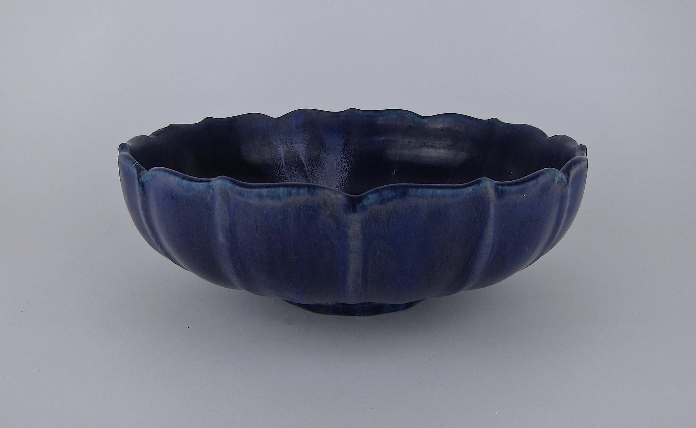 Early Fulper Art Pottery Bowl with Flambe Glaze  6