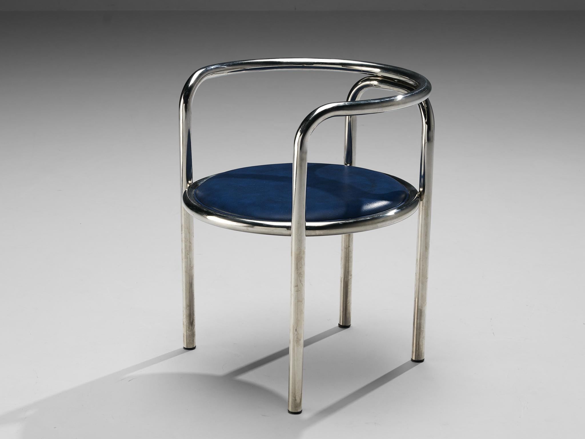 Mid-Century Modern Fauteuil tubulaire en acier 
