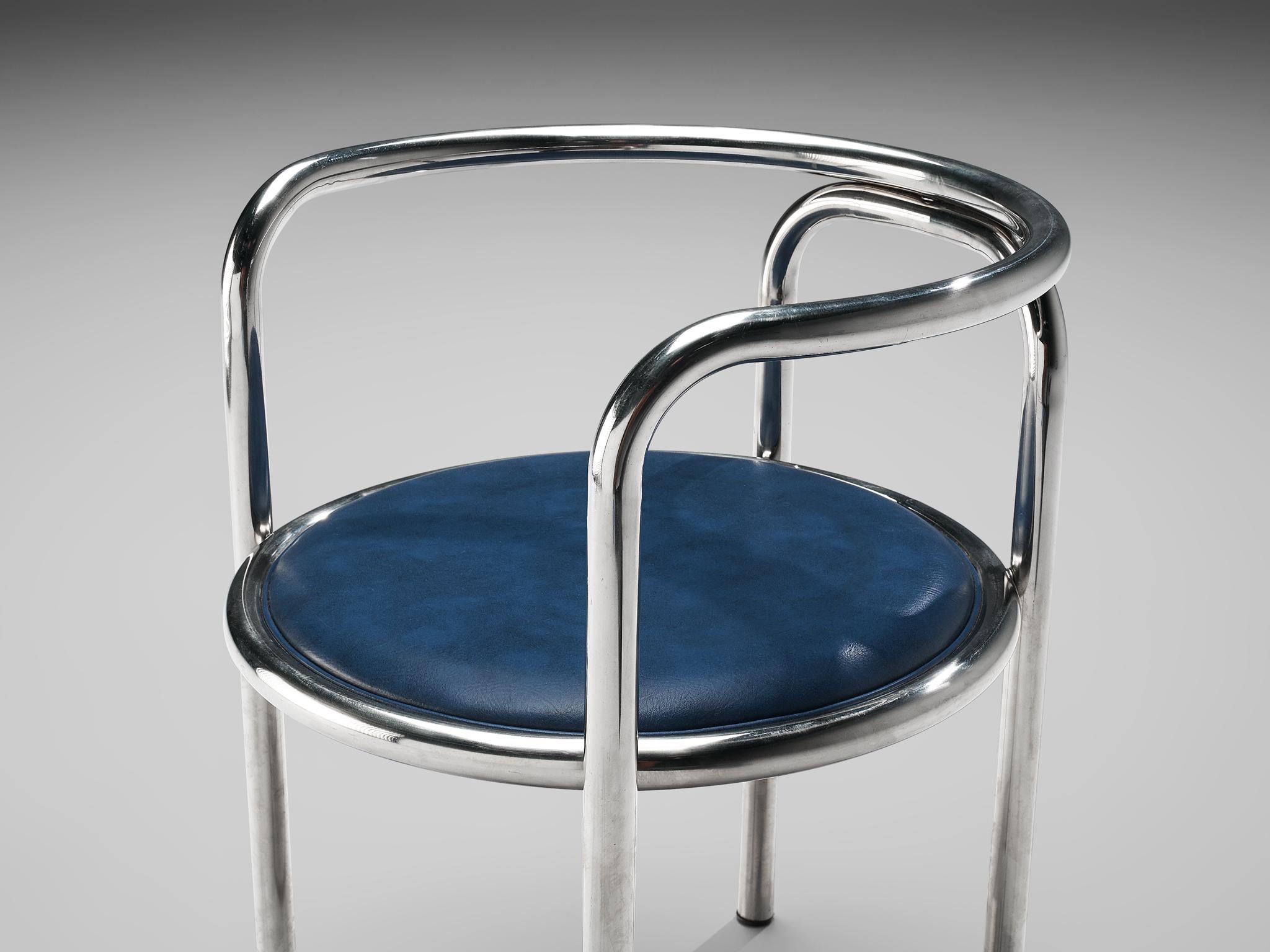 italien Fauteuil tubulaire en acier 