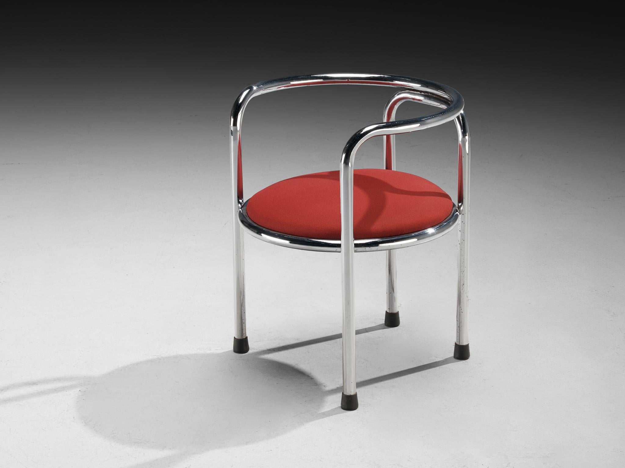 Early Gae Aulenti 'Locus Solus' Tubular Armchairs in Steel In Good Condition For Sale In Waalwijk, NL
