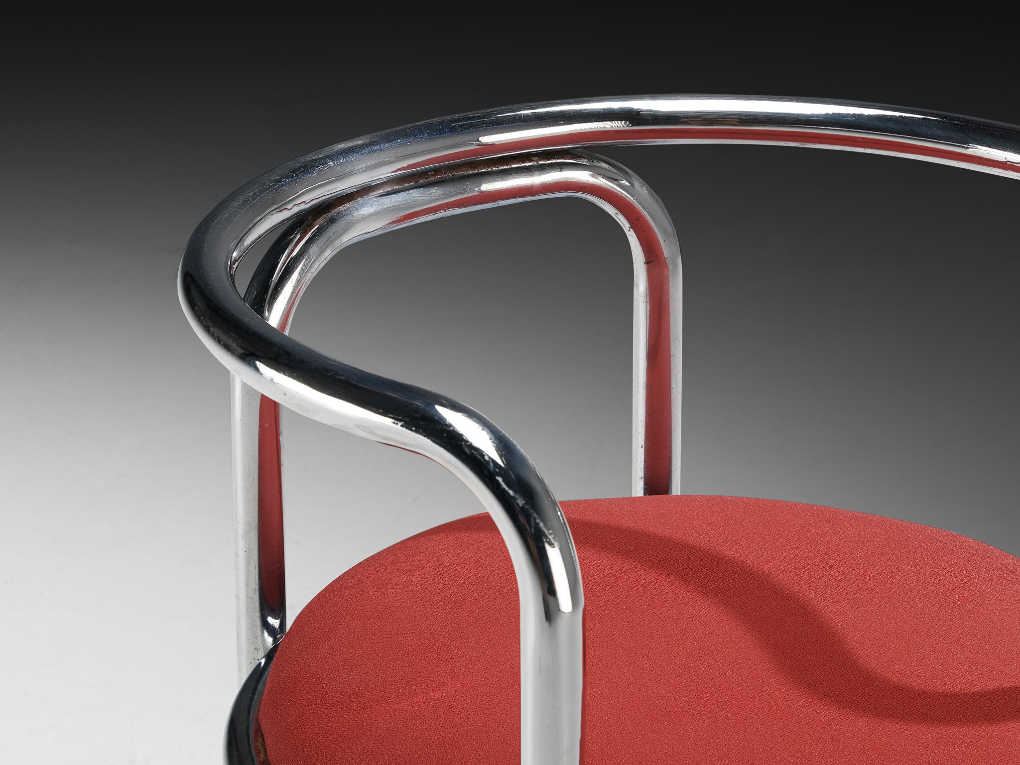 Mid-20th Century Early Gae Aulenti 'Locus Solus' Tubular Armchairs in Steel For Sale