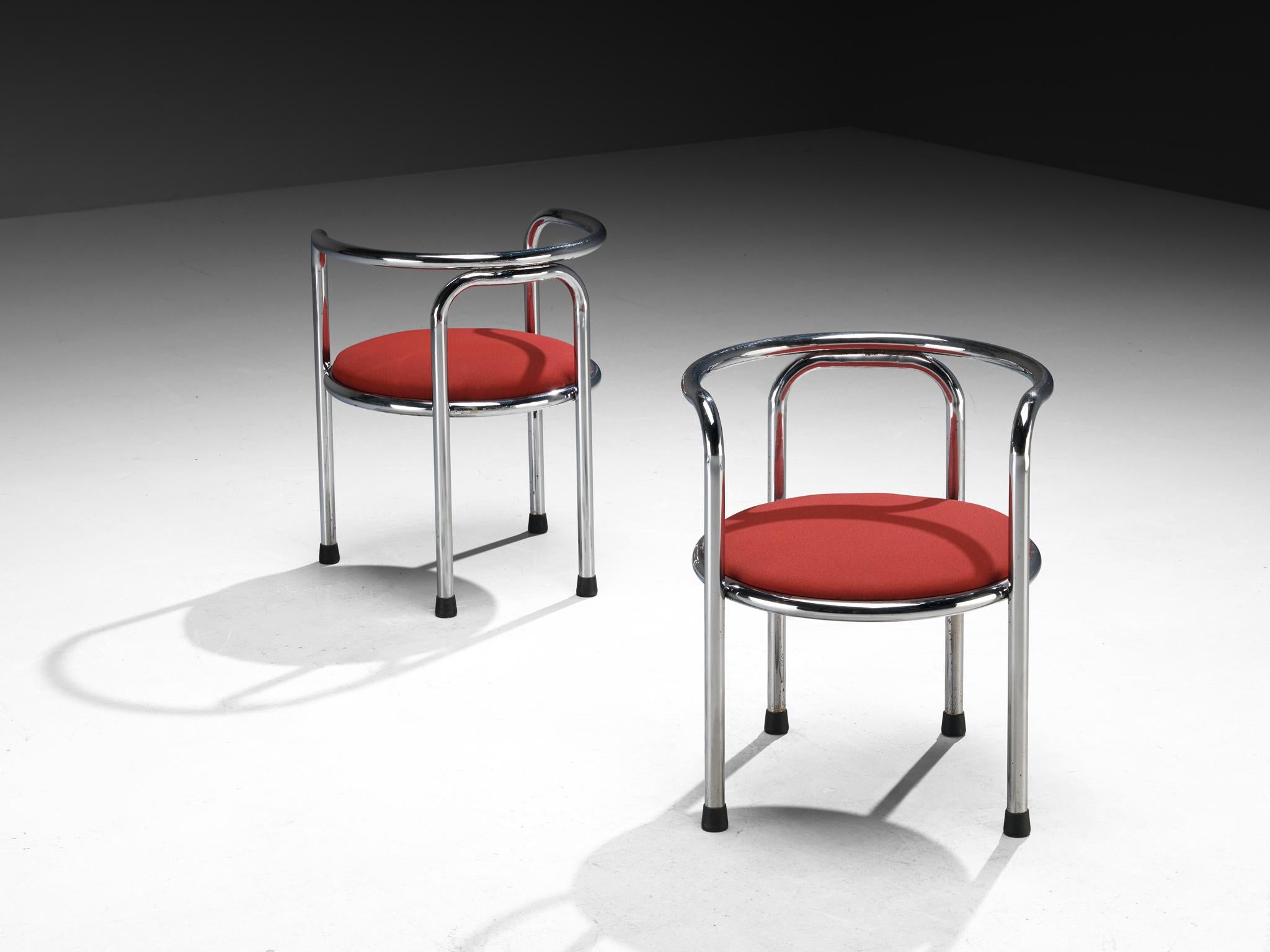 Early Gae Aulenti 'Locus Solus' Tubular Armchairs in Steel For Sale 1