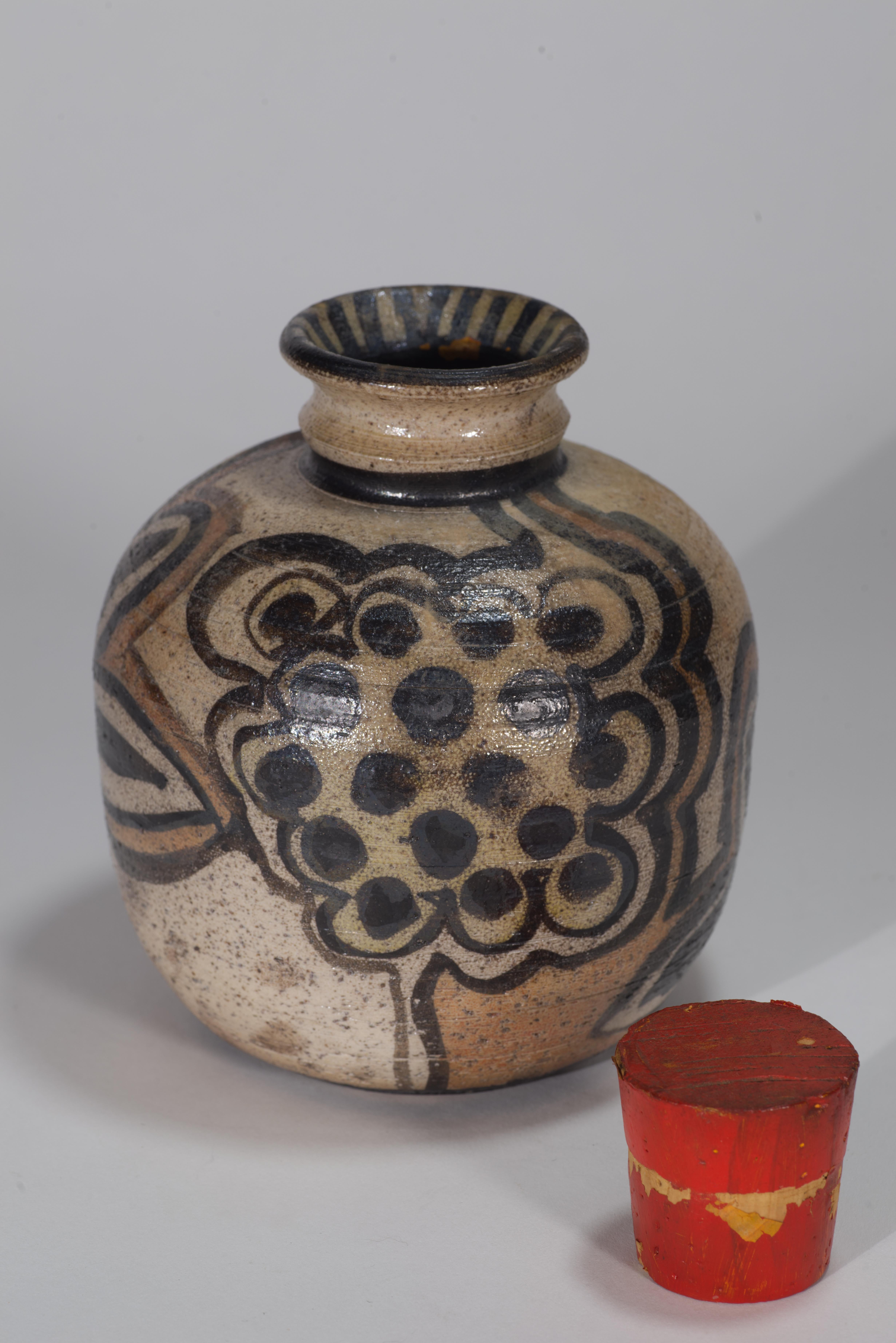 Americano Vaso in ceramica di Gary McCloy con tappo in legno, firmato, 1967 in vendita