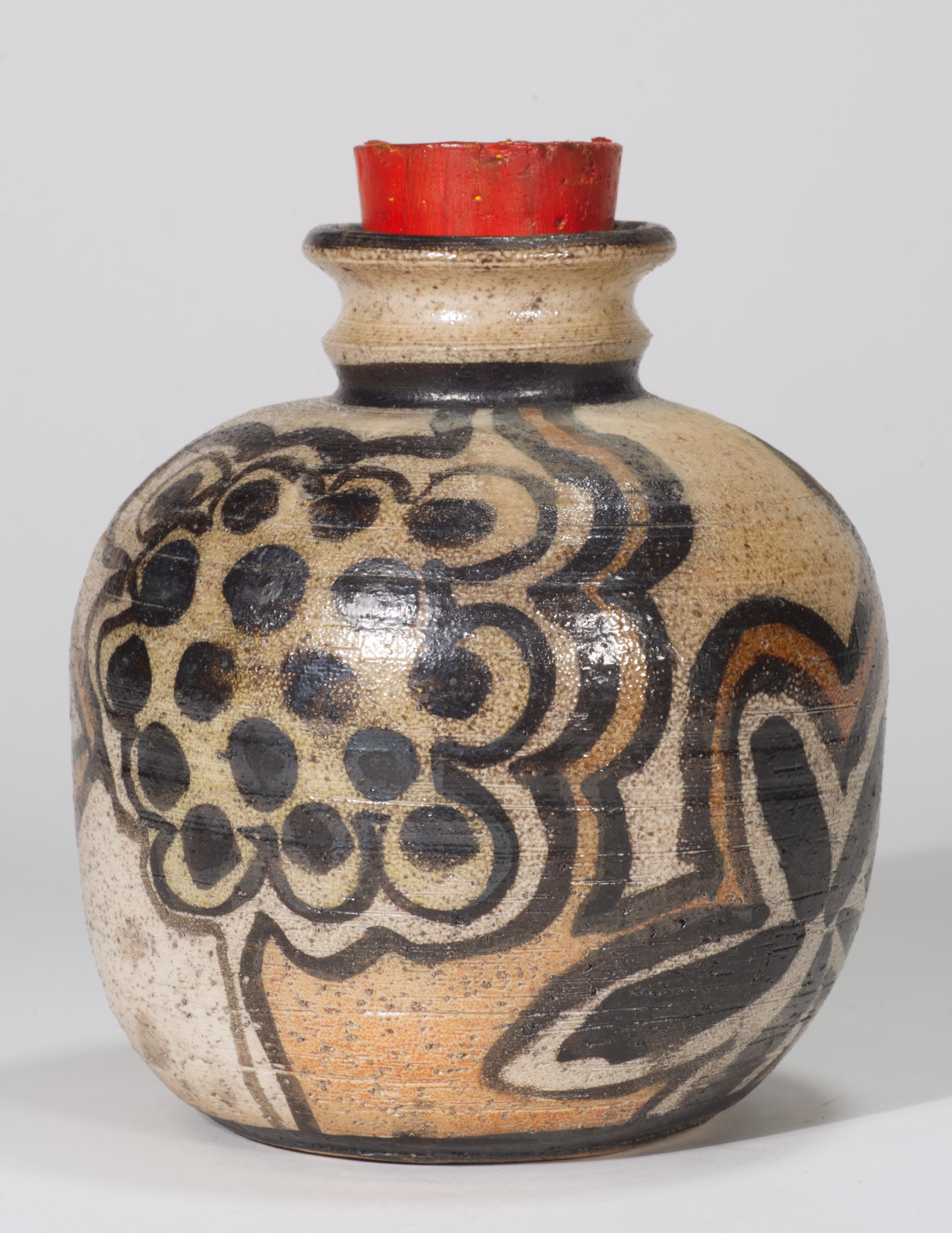 Ceramica Vaso in ceramica di Gary McCloy con tappo in legno, firmato, 1967 in vendita