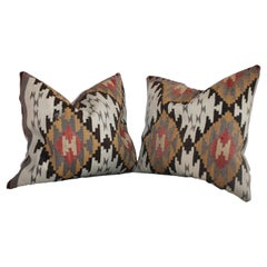 Early Geometric Navajo Weaving Pillows / Pair