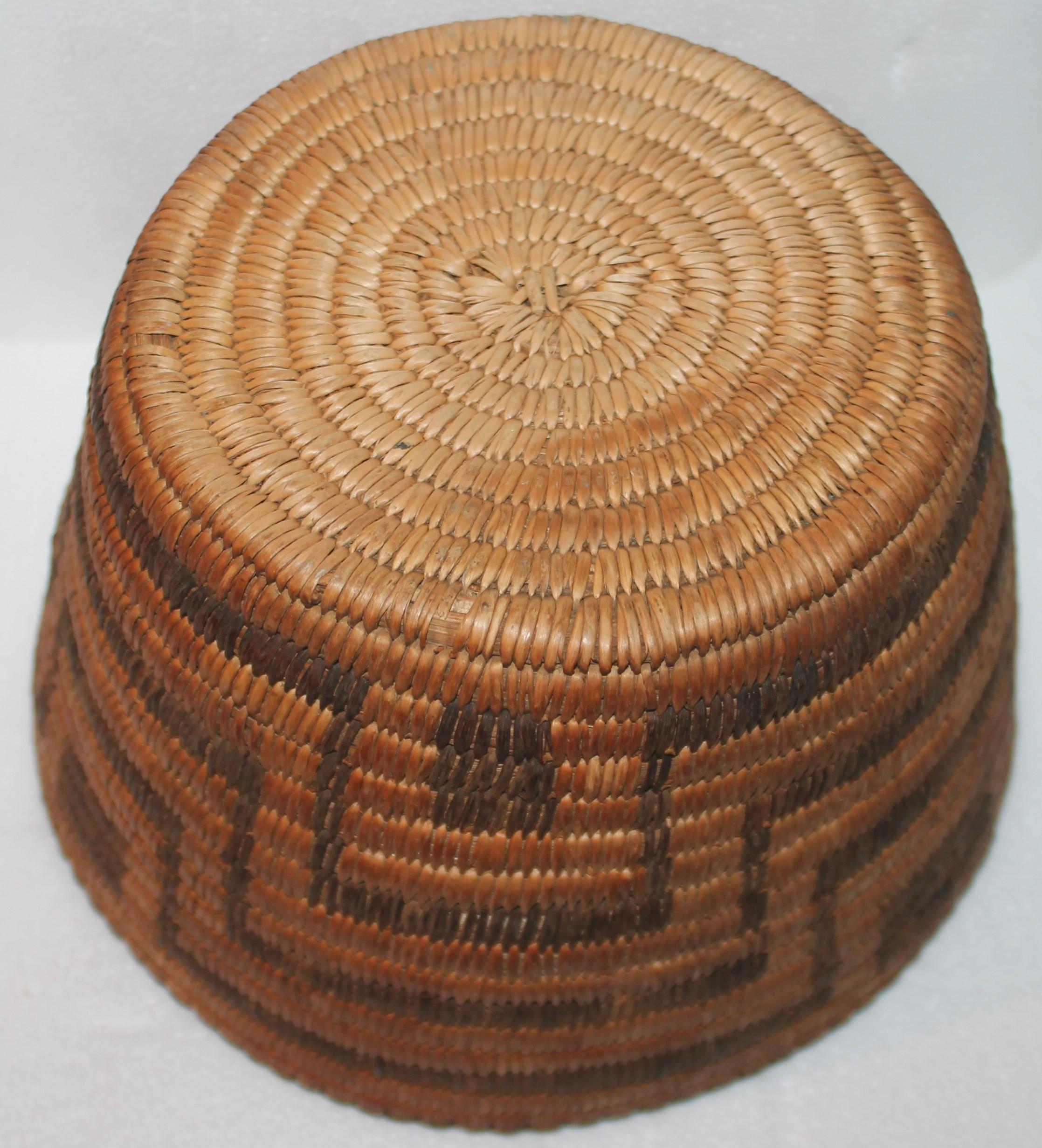 American Early Geometric Pima Indian Basket For Sale