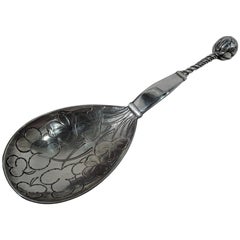 Early Georg Jensen Art Nouveau Sterling Silver Serving Spoon