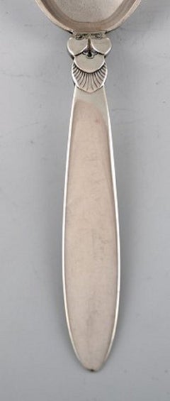 Early Georg Jensen "Cactus" Serving Spoon in Sterling Silver, Dated 1915-1930
