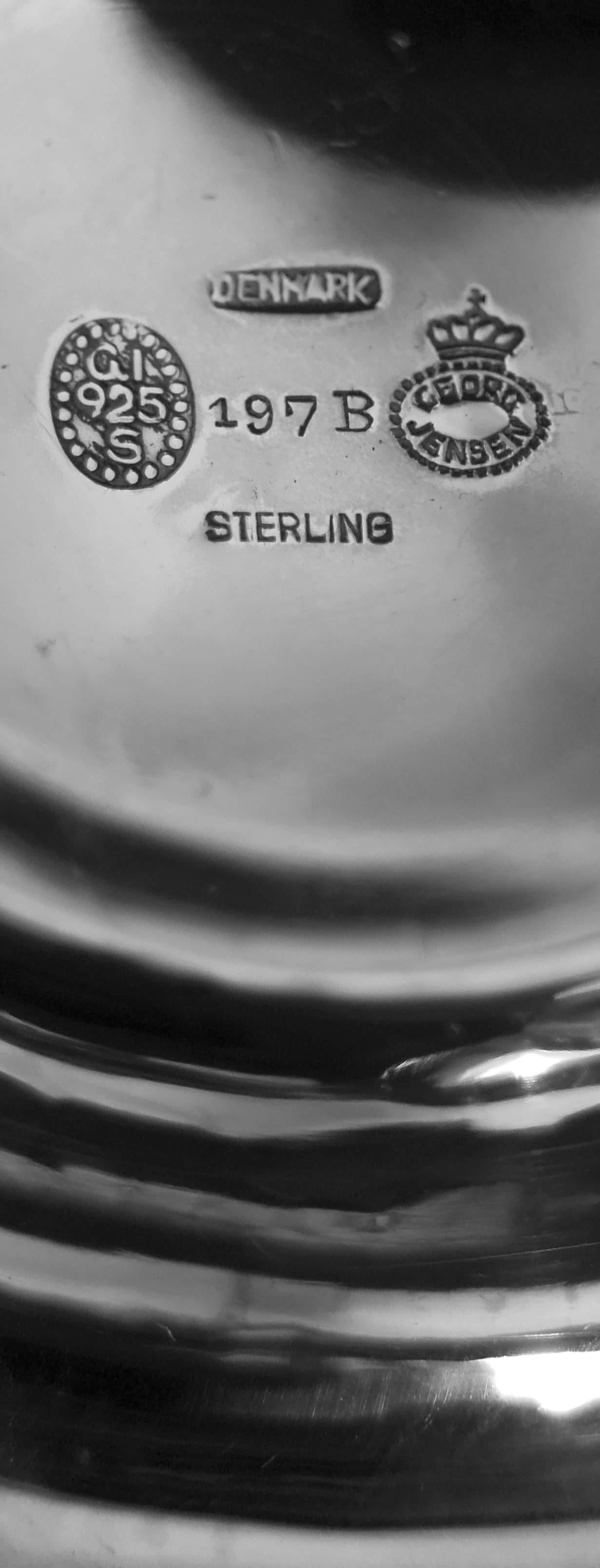 Con perline Ciotola d'argento moderna danese di Georg Jensen, prima edizione, A. Silver in vendita
