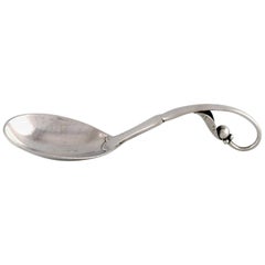 Antique Early Georg Jensen Jam Spoon in Sterling Silver, Dated 1915-1930