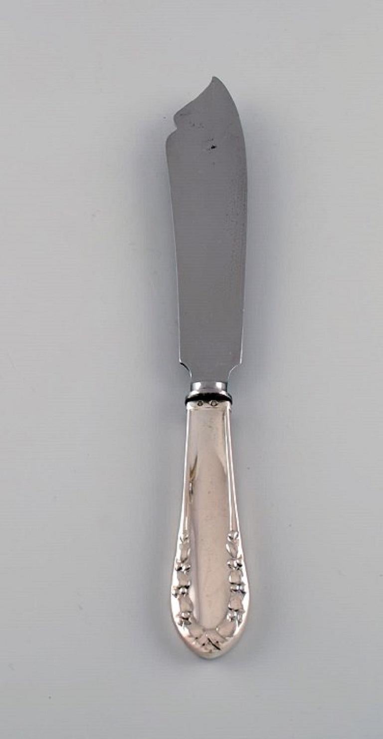 Art Nouveau Early Georg Jensen Lily of the Valley Cake Knife in Silver For Sale