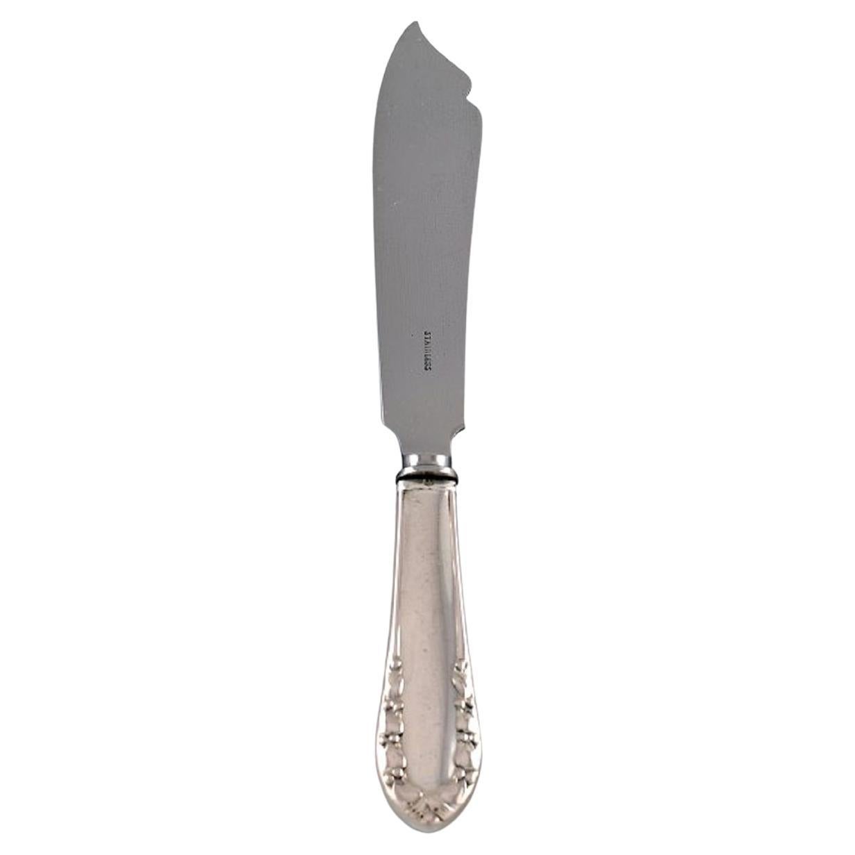 Cuchillo para tartas antiguo Georg Jensen Lirio de los valles en plata