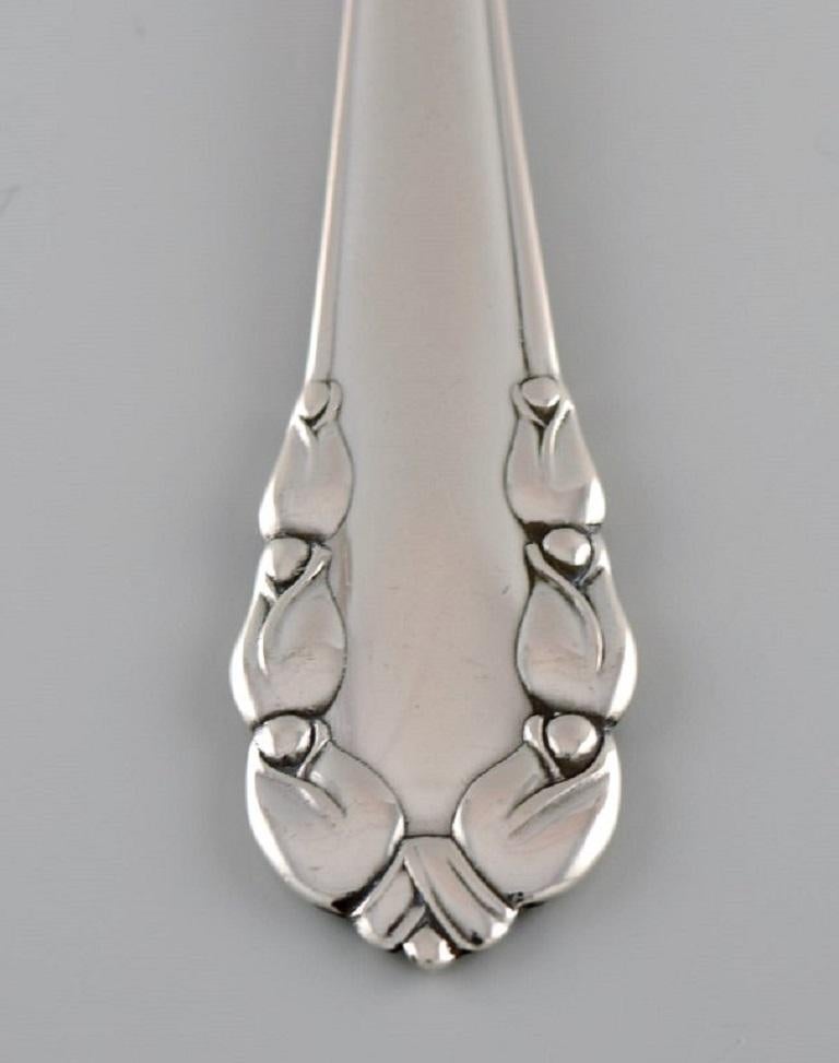 Art Nouveau Early Georg Jensen Lily of the Valley Fish Knife in Silver, Six Knives Available For Sale