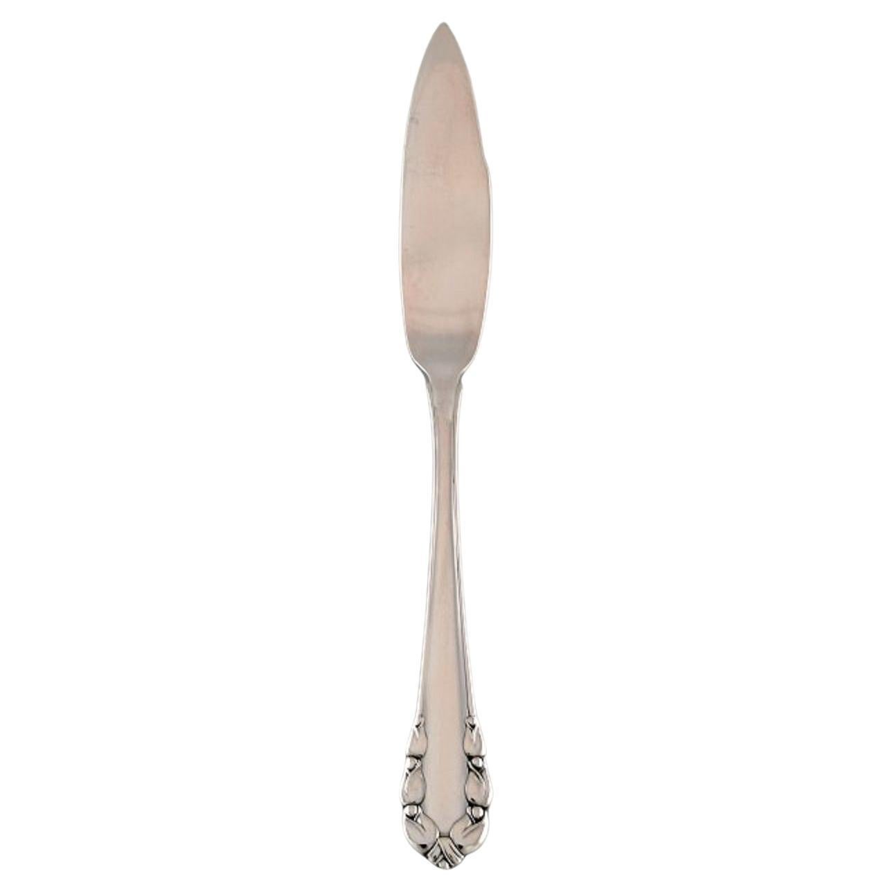 Early Georg Jensen Lily of the Valley Fish Knife in Silver, Six Knives Available For Sale
