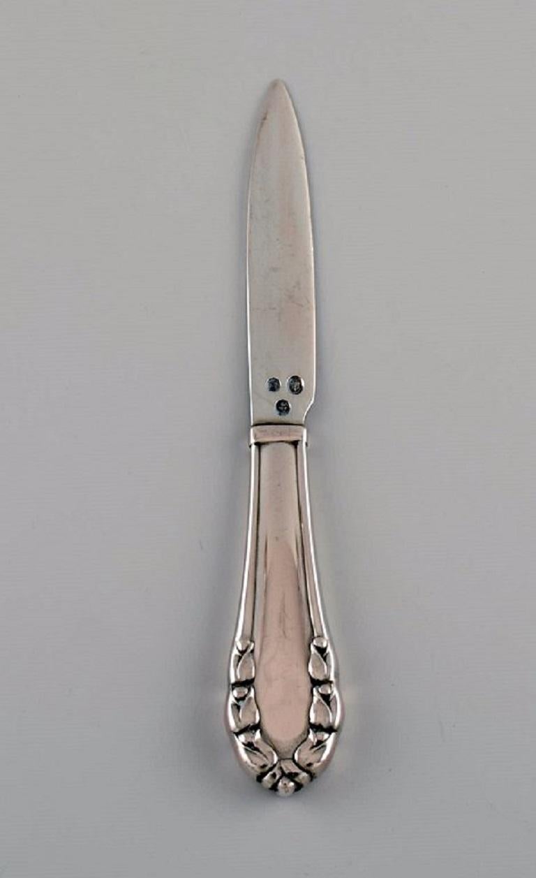Art Nouveau Early Georg Jensen Lily of the Valley Fruit / Butter Knife in Solid Silver For Sale