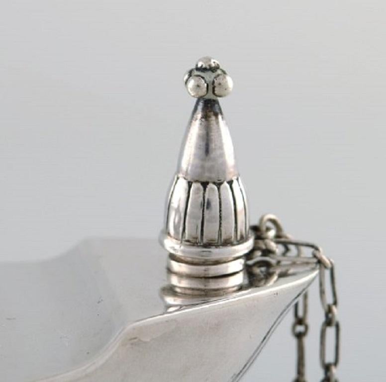Early Georg Jensen Oil Lamp in Sterling Silver, Dated 1933-1944 1