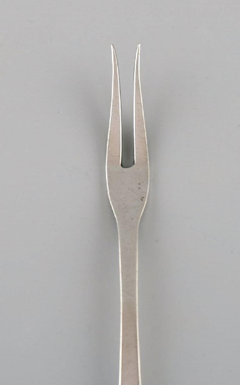Danish Early Georg Jensen Rope Cold Meat Fork in Silver, 830, Dated 1915-1930 For Sale