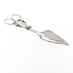 Early Georg Jensen Sterling Silver Ornamental Sandwich Tongs No. 30