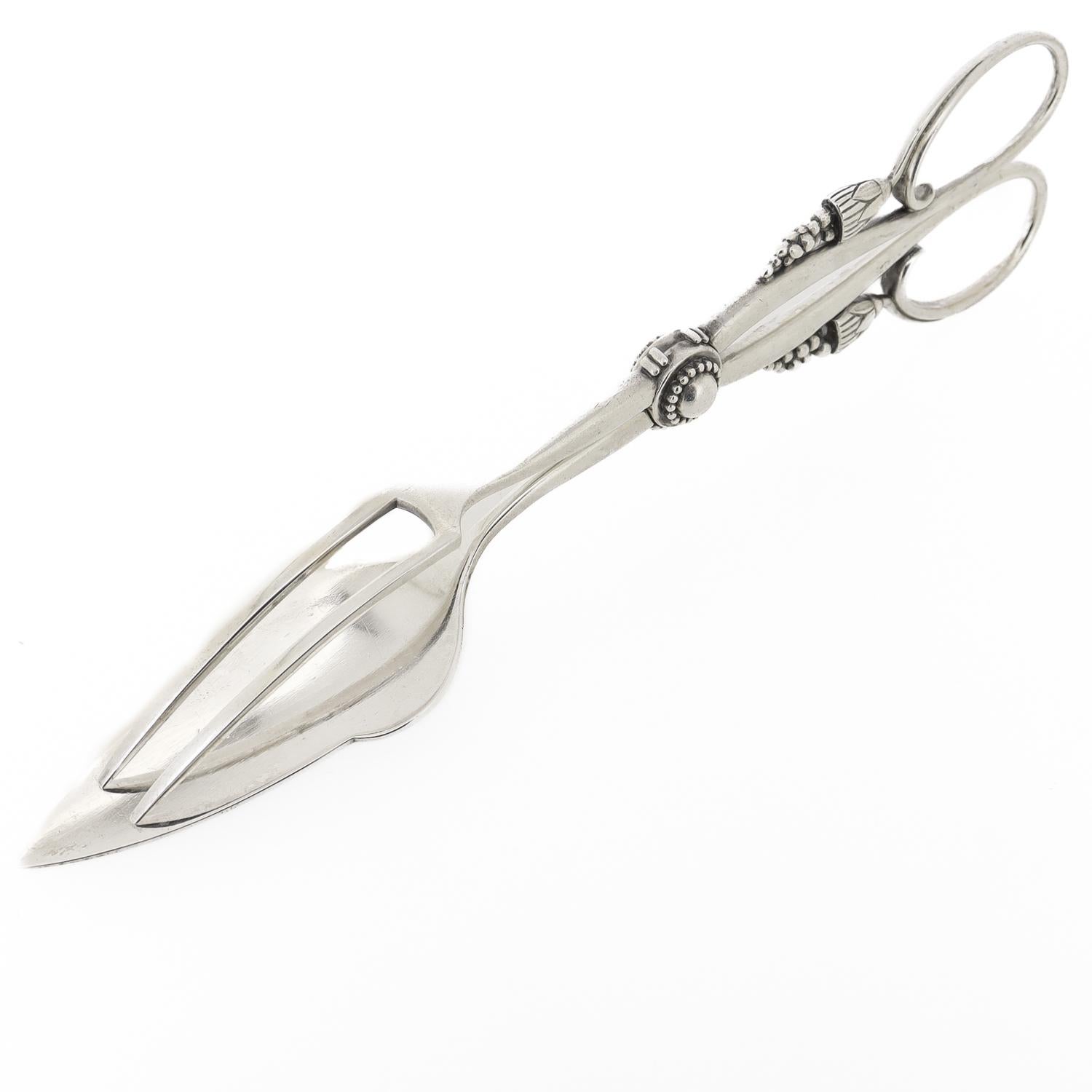 Early Georg Jensen Sterling Silver Ornamental Sandwich Tongs No. 30 For Sale 2