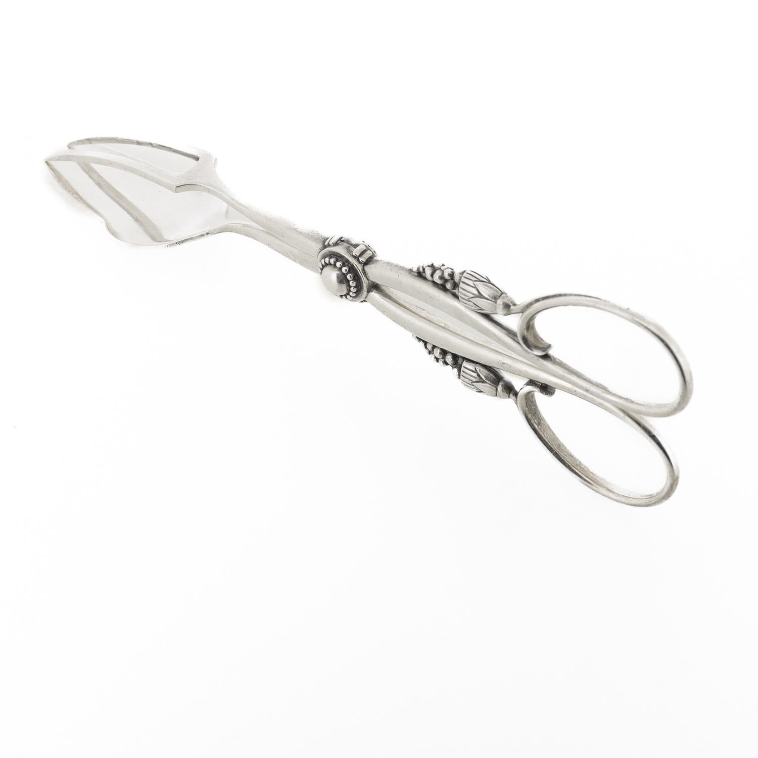 Early Georg Jensen Sterling Silver Ornamental Sandwich Tongs No. 30 For Sale 3
