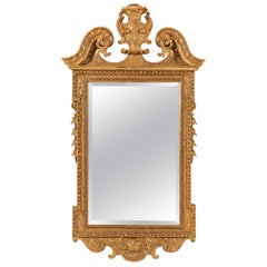 Early George II Carved Giltwood and Gesso Mirror in the Manner of William Kent