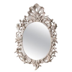 Early George II Carved & White Painted Mirror