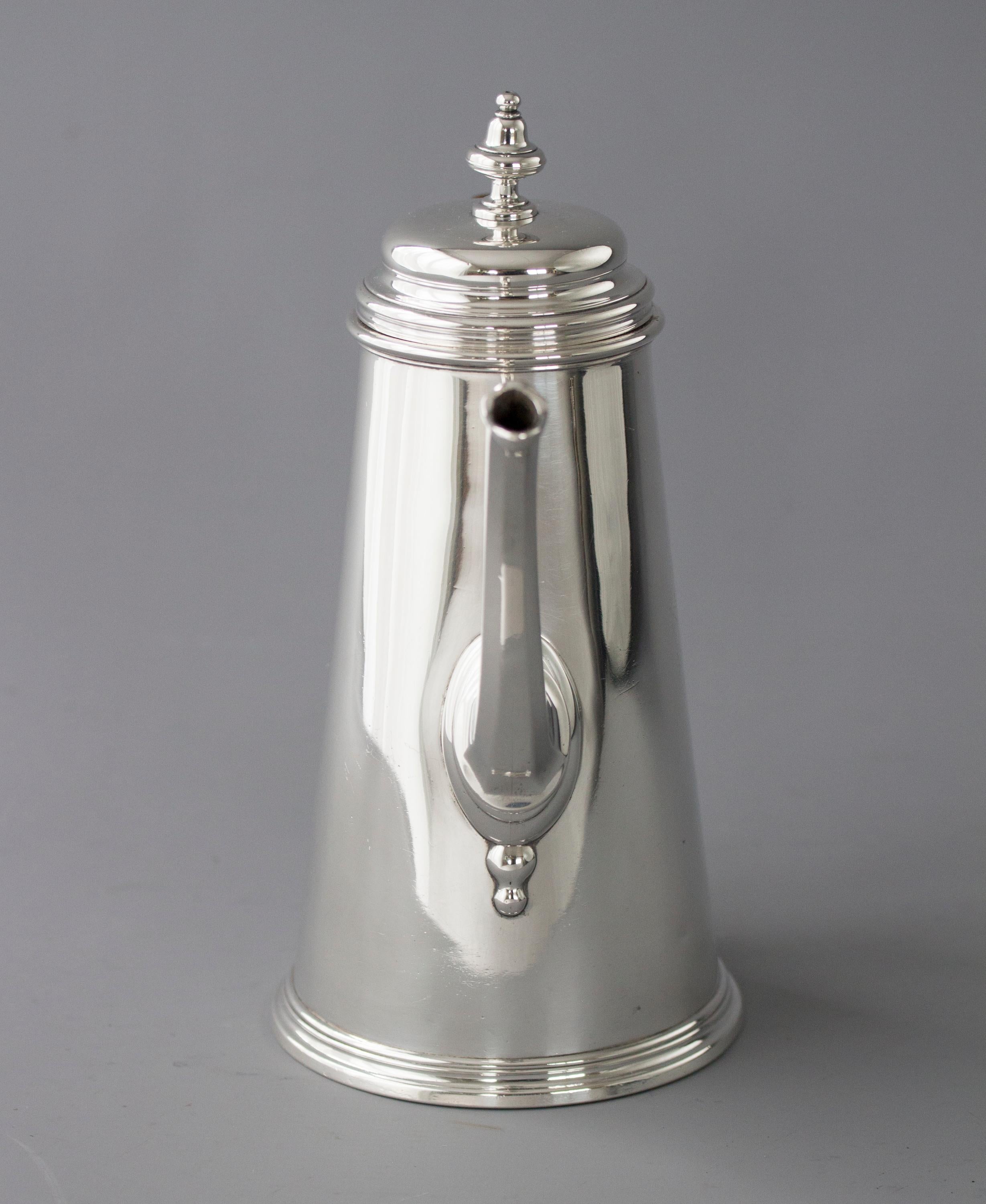 Early 18th Century Early George II Silver Coffee Pot, London 1729 by Edward Vincent