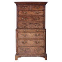 Early George III Burr Yew Chest on Chest