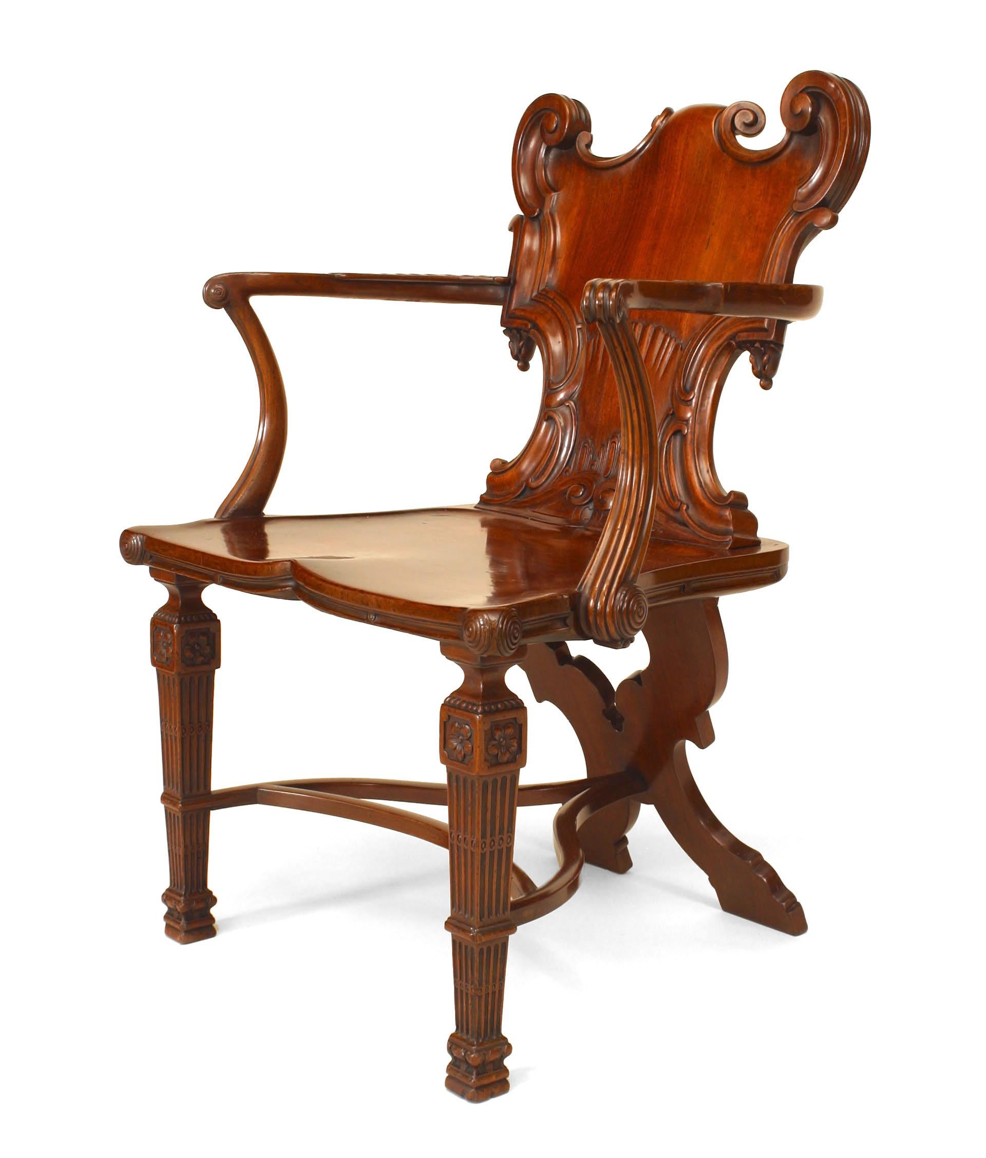 George III English Georgian Mahogany Arm Chair