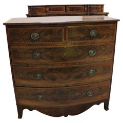 Early George III Flame Mahogany Bow Front Chest with Satinwood and Ebony Inlay