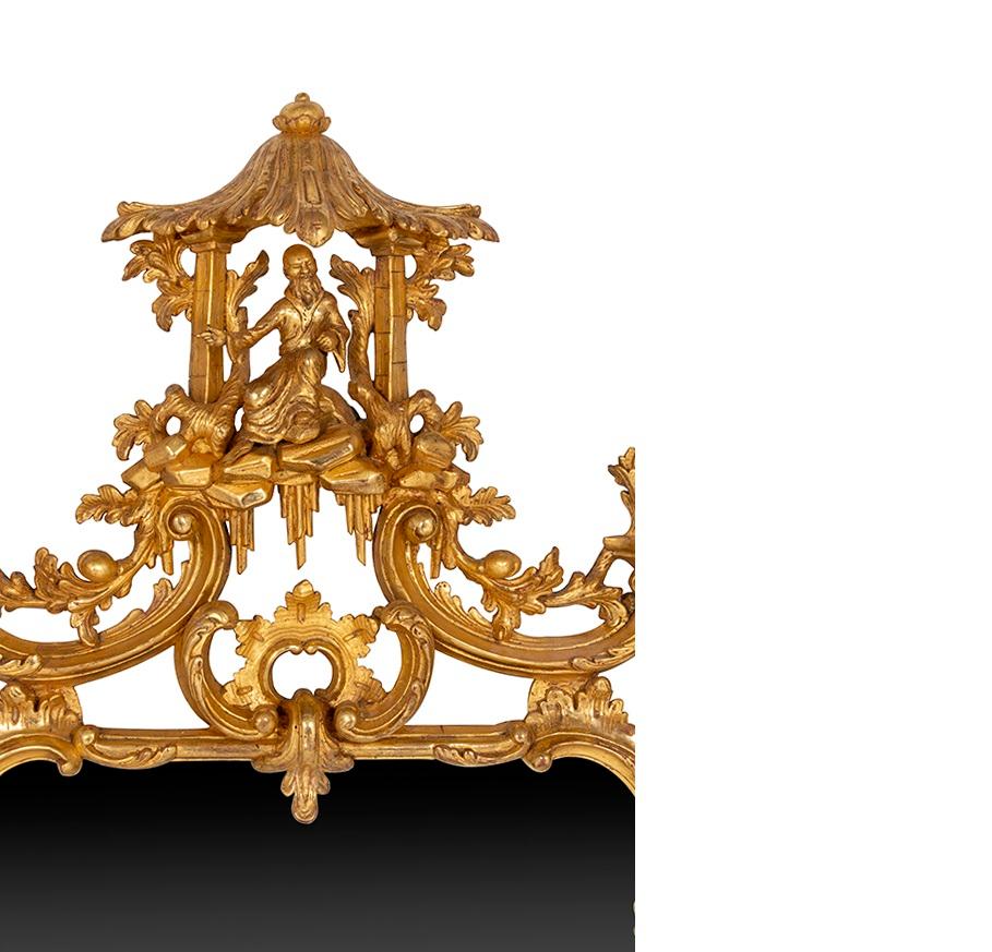 Carved Early George III Giltwood Mirror For Sale