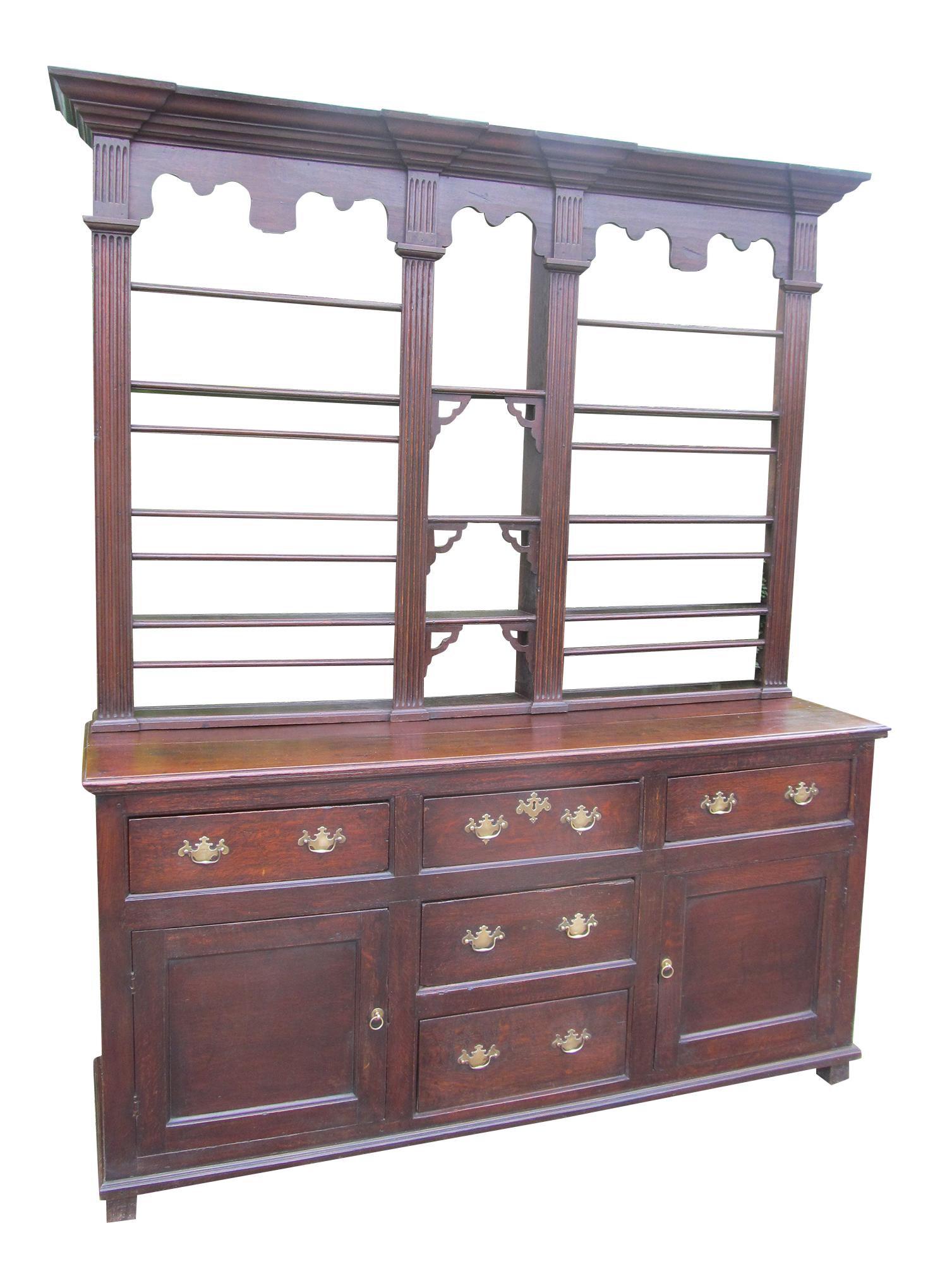 Georgian Early George III Oak Dresser of Superb Color and Proportions For Sale
