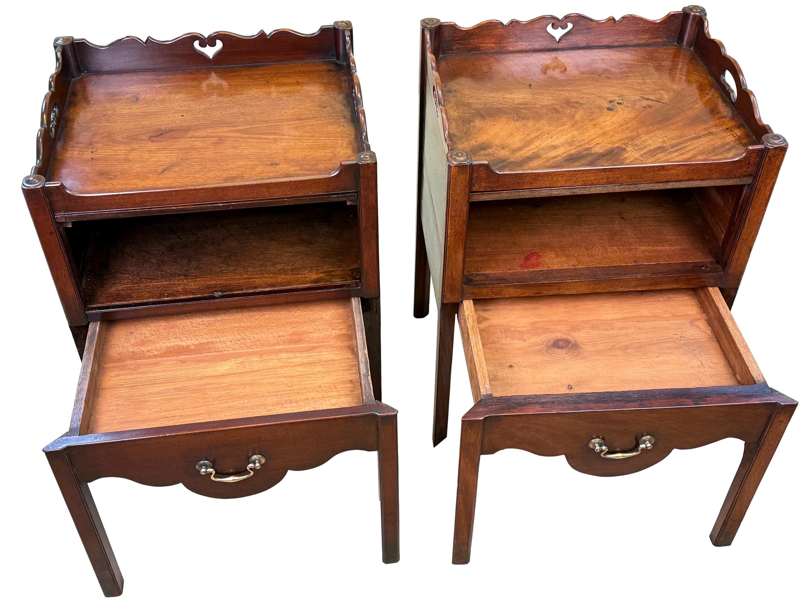 Early George III Pair Of Mahogany Bedside Night Tables 3