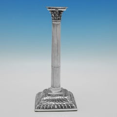 Early George III period sterling silver candlesticks made by Emick Romer in 1763