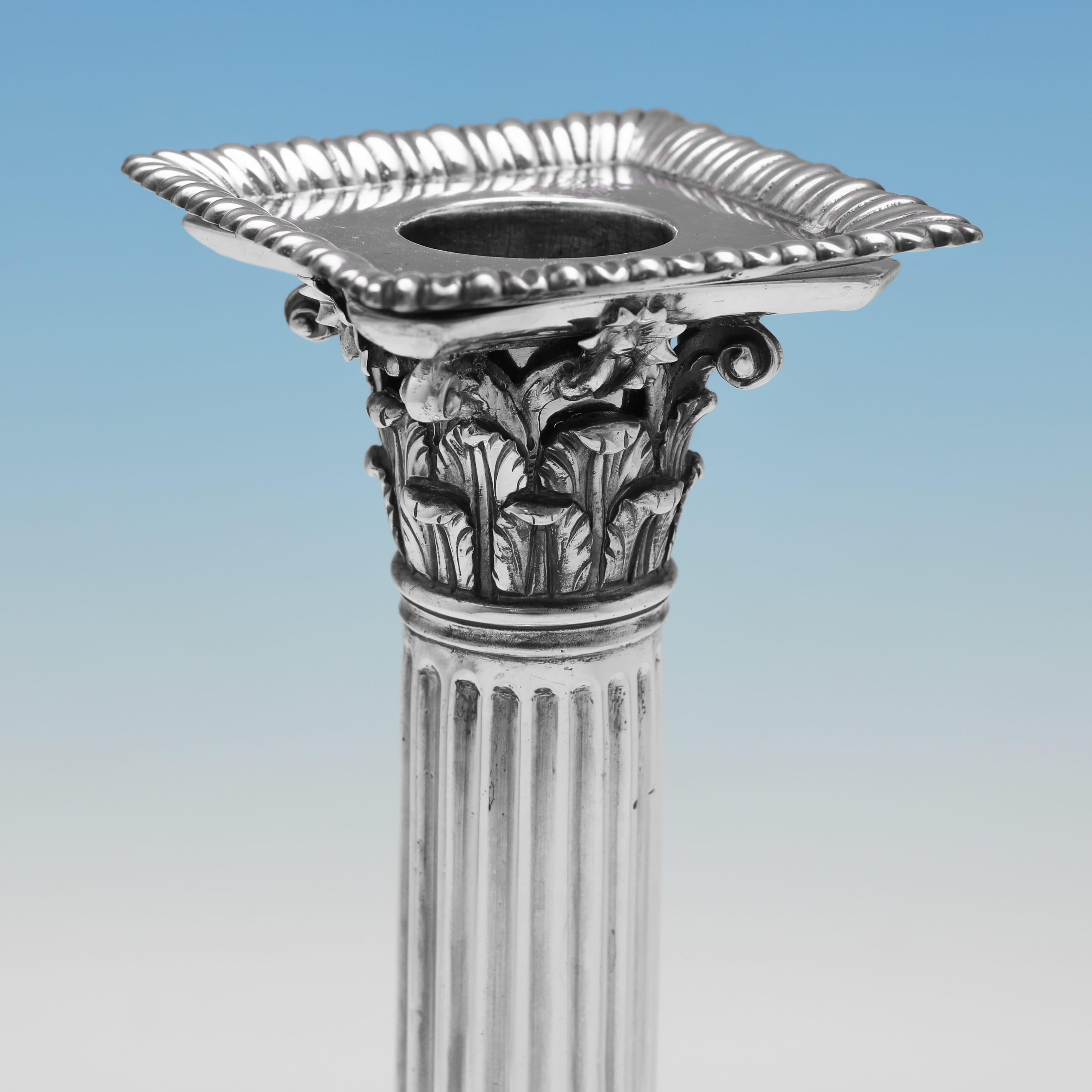 Inglese Candelieri in argento sterling del primo periodo di Giorgio III realizzati da Emick Romer nel 1763 in vendita