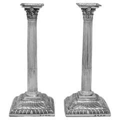 Early George III period sterling silver candlesticks made by Emick Romer in 1763