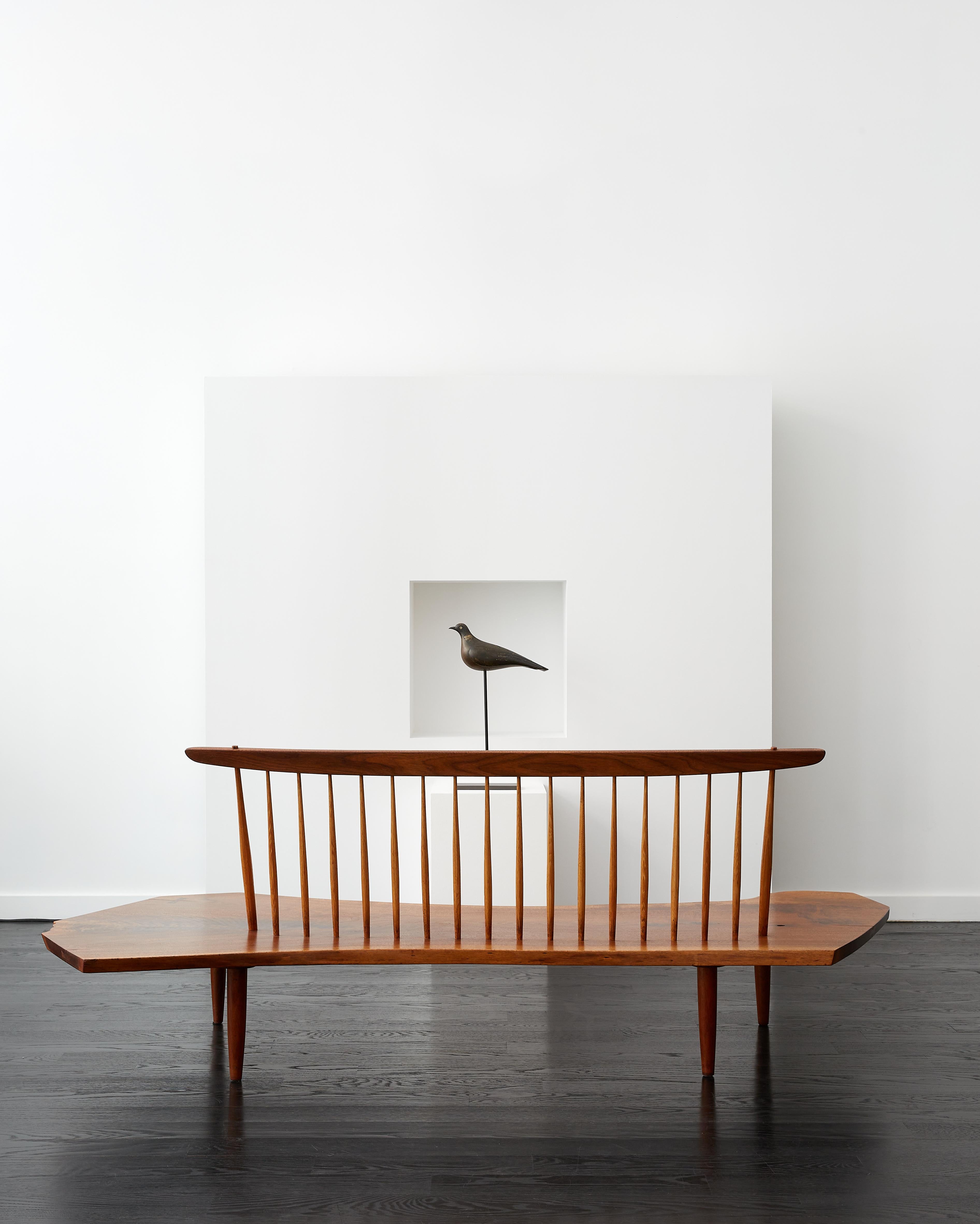 American Early George Nakashima Conoid Bench c. 1964