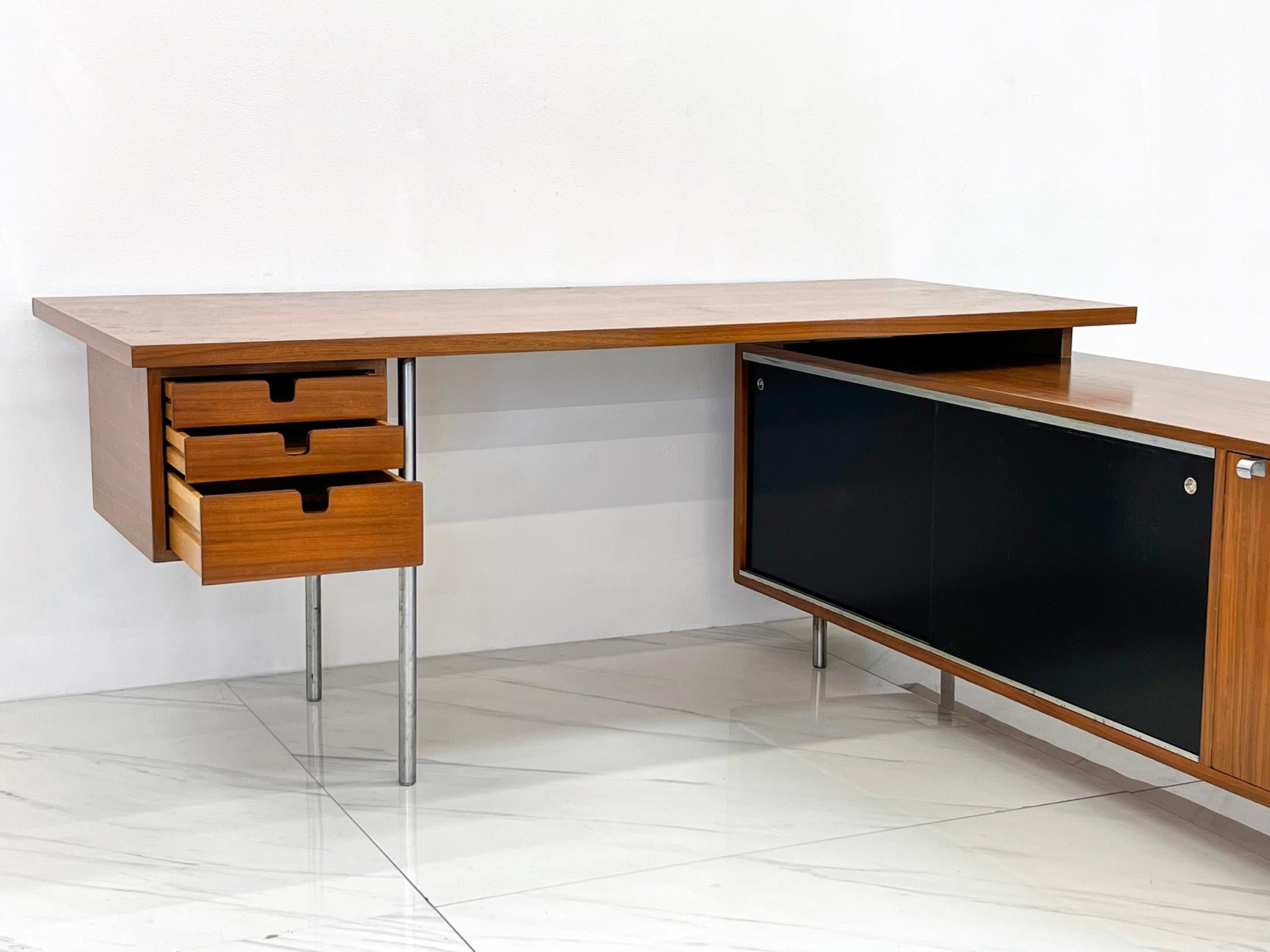Birch Early George Nelson Eog Executive Desk with Return for Herman Miller, 1950s For Sale