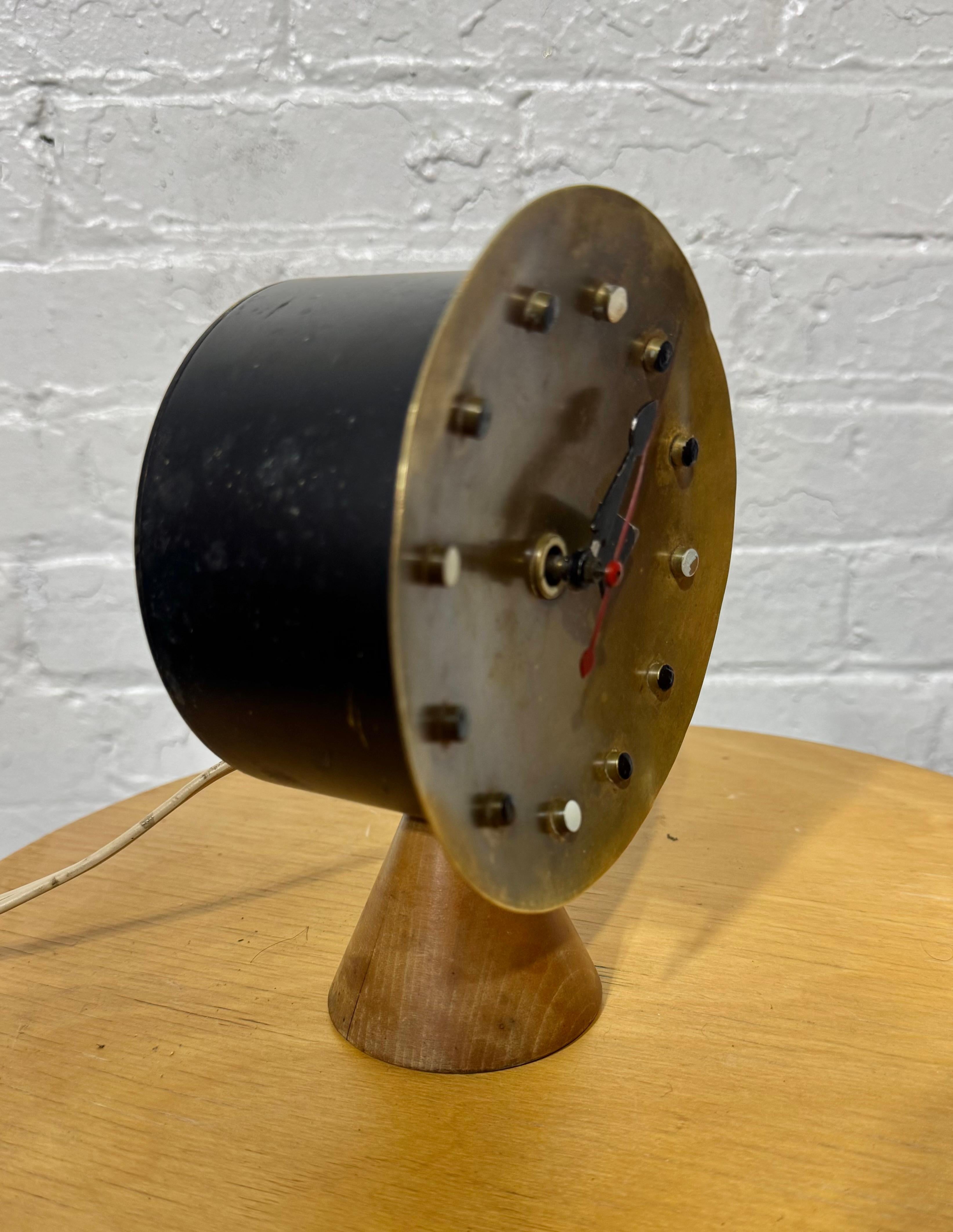 American Early George Nelson Howard Miller Table Desk Clock 1949/1950 Mid Century Modern For Sale