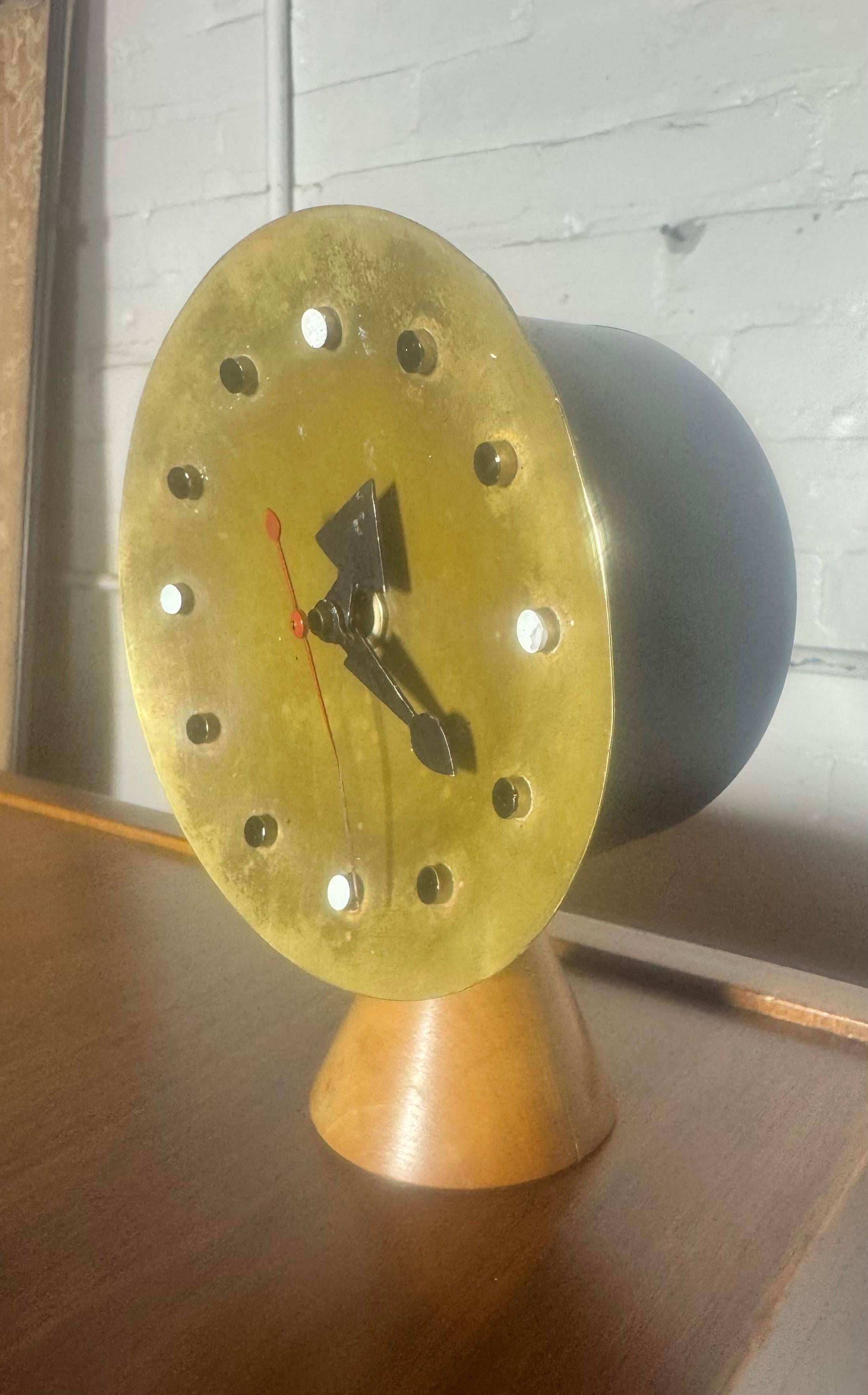Early George Nelson Howard Miller Table Desk Clock 1949/1950 Mid Century Modern For Sale 1
