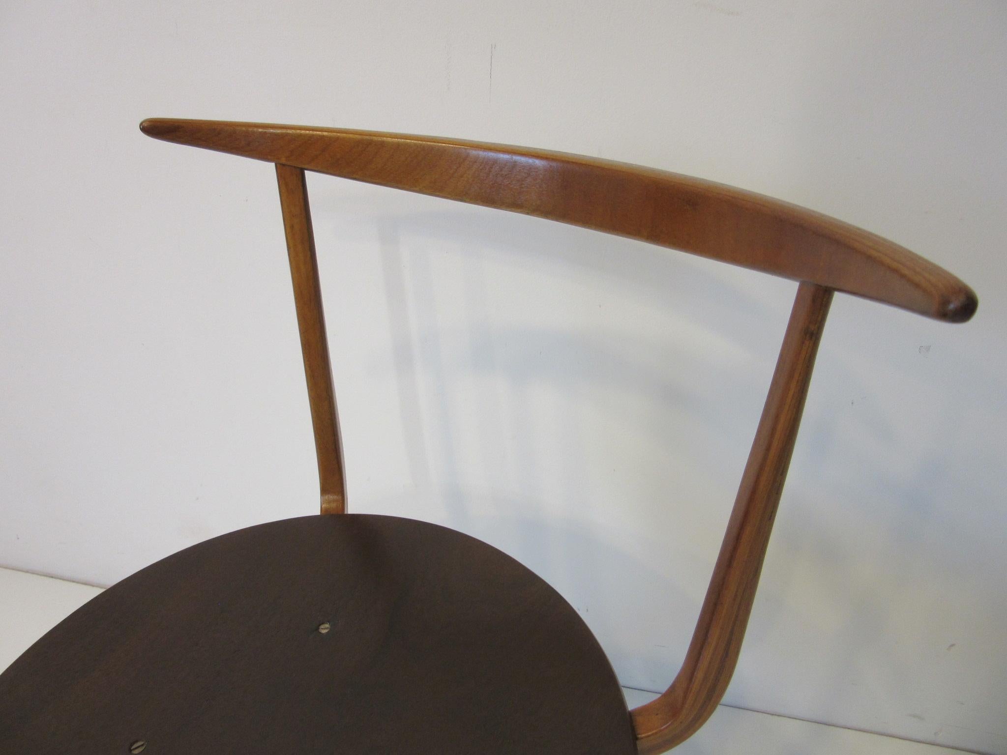 Plywood Early George Nelson Pretzel Side Chair for Herman Miller