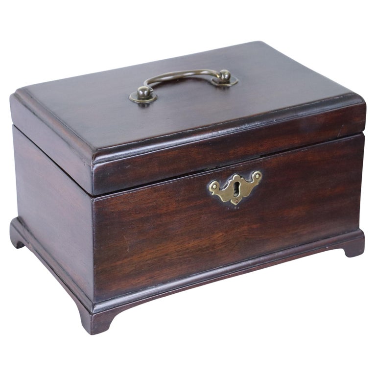 Early Mahogany Tea Caddy For Sale at 1stDibs