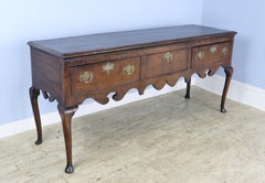 Early Georgian Period Oak Server with Cabriole Legs