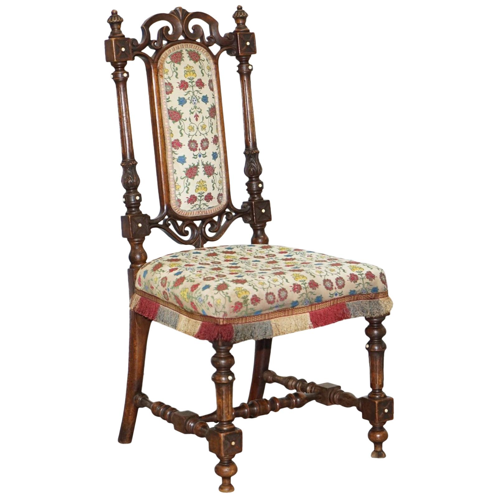 Early Georgian Single Chair Highly Carved and Detailing Walnut, circa 1800