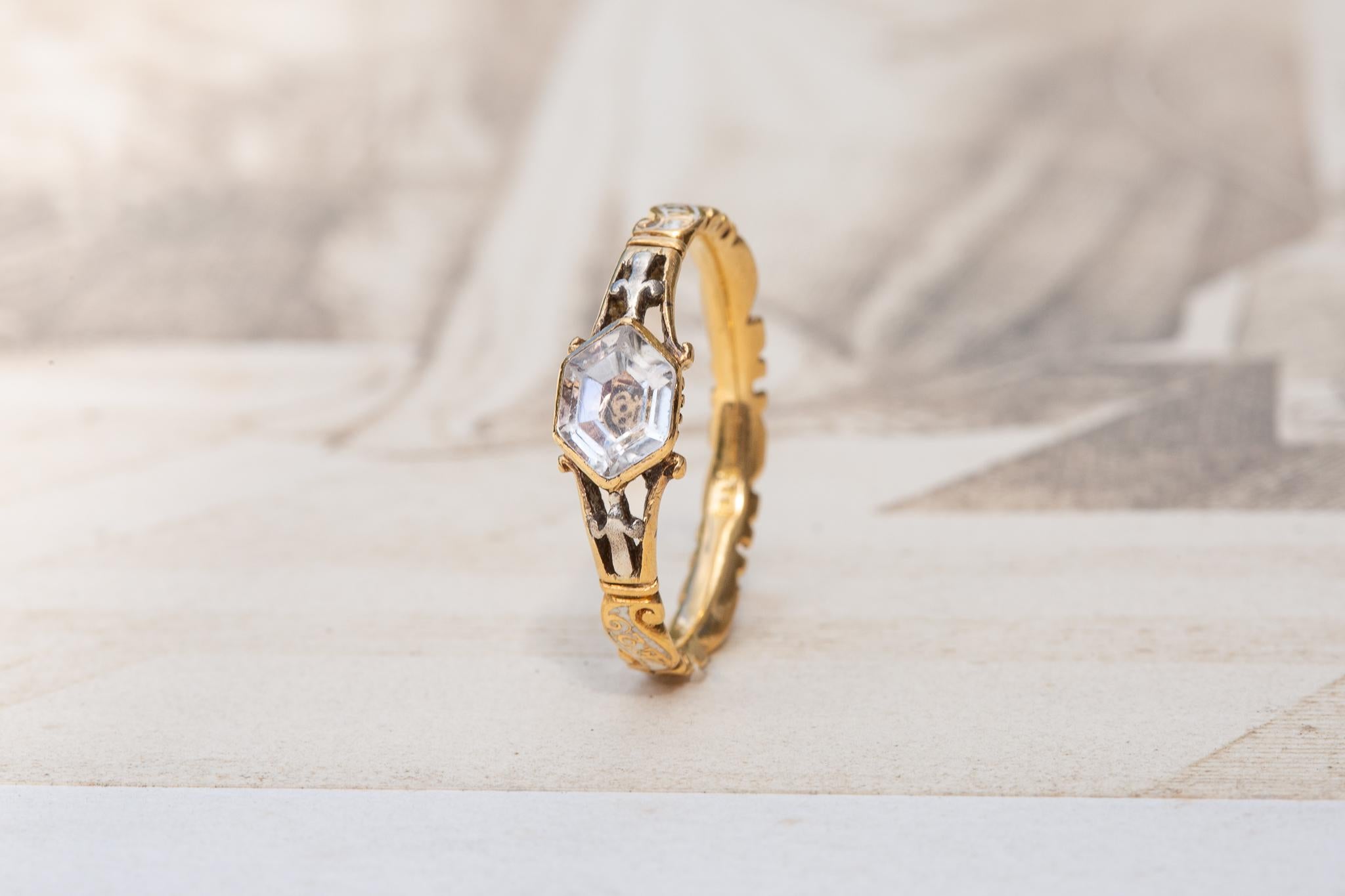 Early Georgian Skull and Crossbones Stuart Crystal Mourning Ring c.1740 5